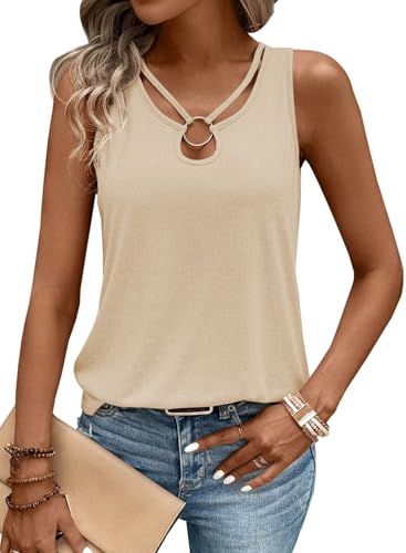 Amazon.com: LOLONG Summer Womens Sleeveless Ribbed Knit Tank Tops